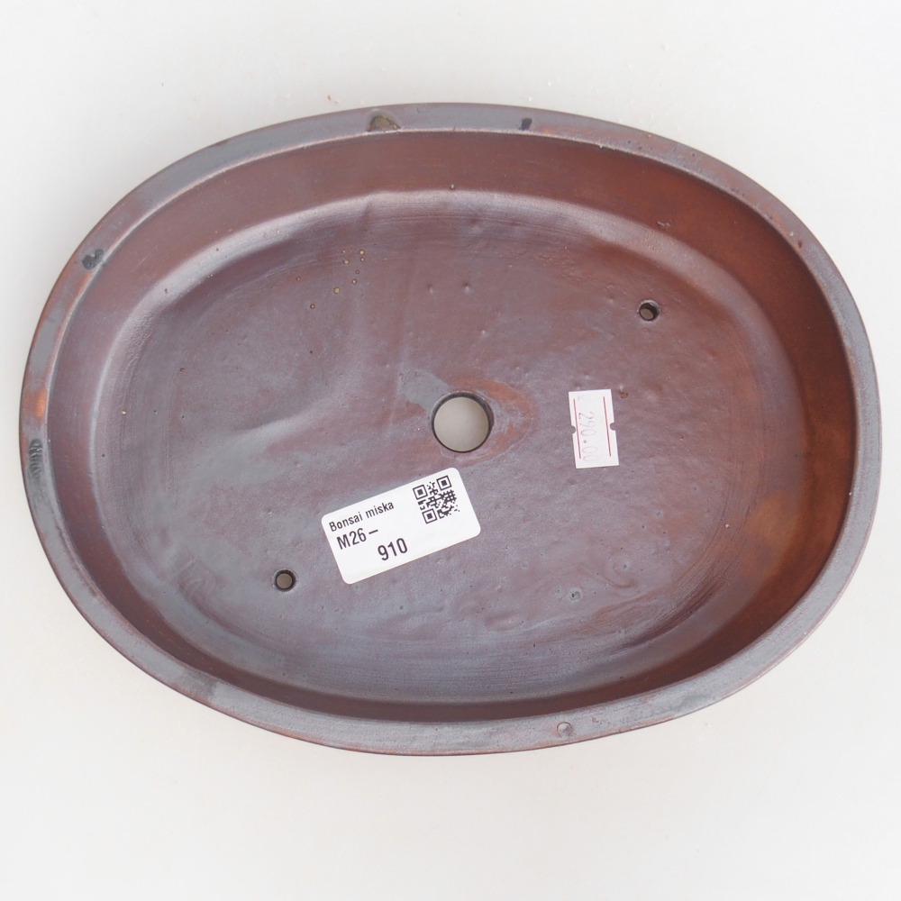 Bol à bonsaï en céramique 22 x 17 x 4 cm, couleur métal