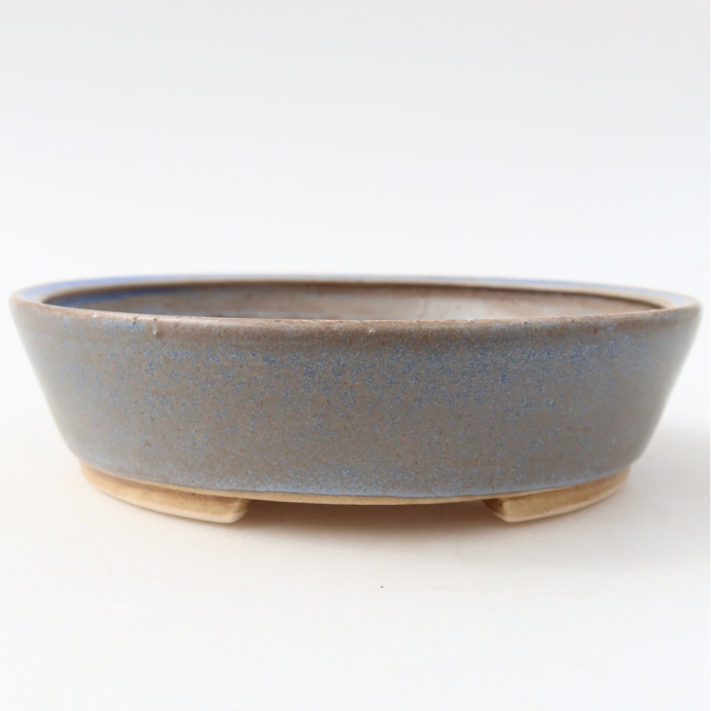 Pot à bonsaï en céramique 15 x 14 x 4 cm, couleur bleue