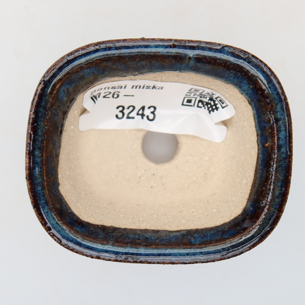 Pot à bonsaï en céramique 6 x 5 x 3,5 cm, couleur bleue