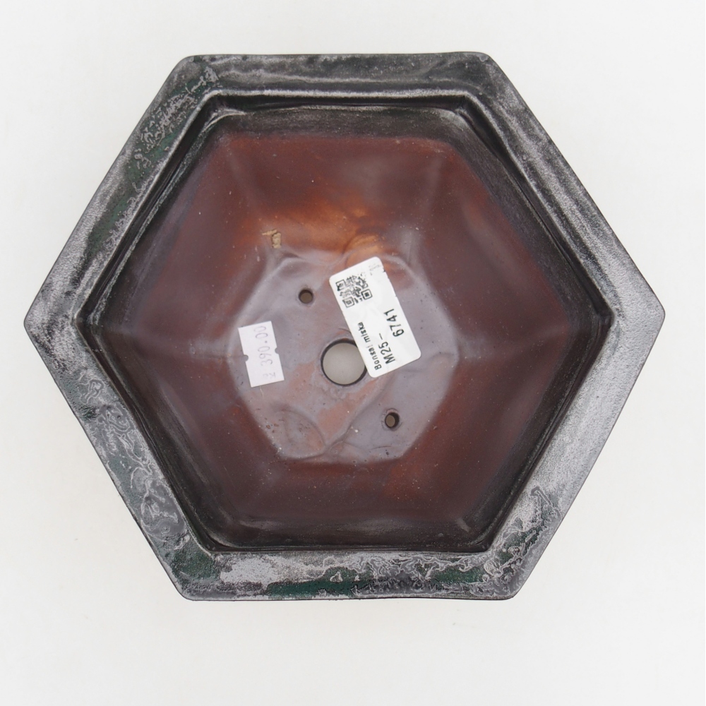 Bol à bonsaï en céramique 18,5 x 16,5 x 9 cm, noir