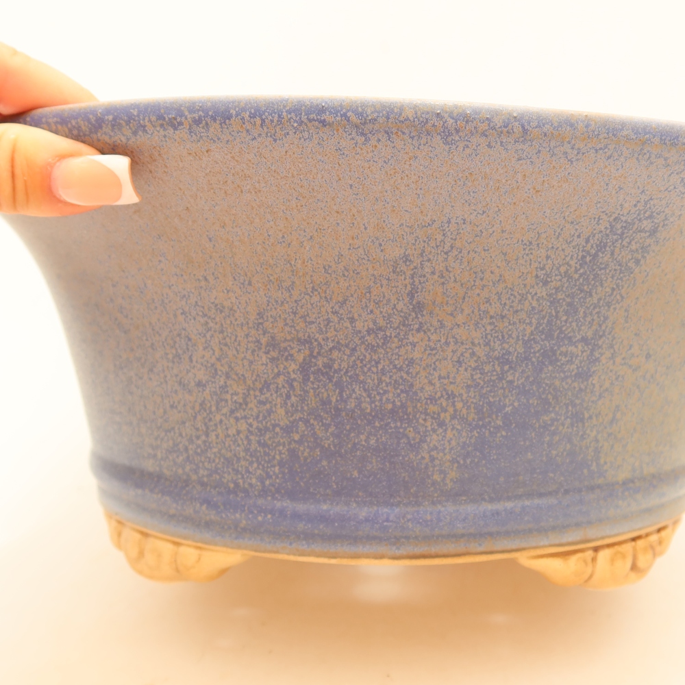 Pot à bonsaï en céramique 29 x 29 x 12 cm, couleur bleue