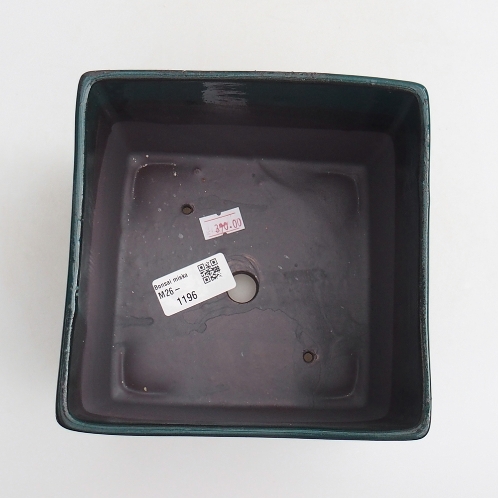 Bol à bonsaï en céramique 15 x 15 x 10,5 cm, vert