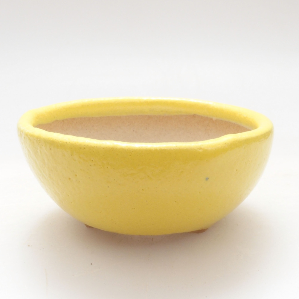 Bol à bonsaï en céramique 6 x 6 x 2,5 cm, jaune