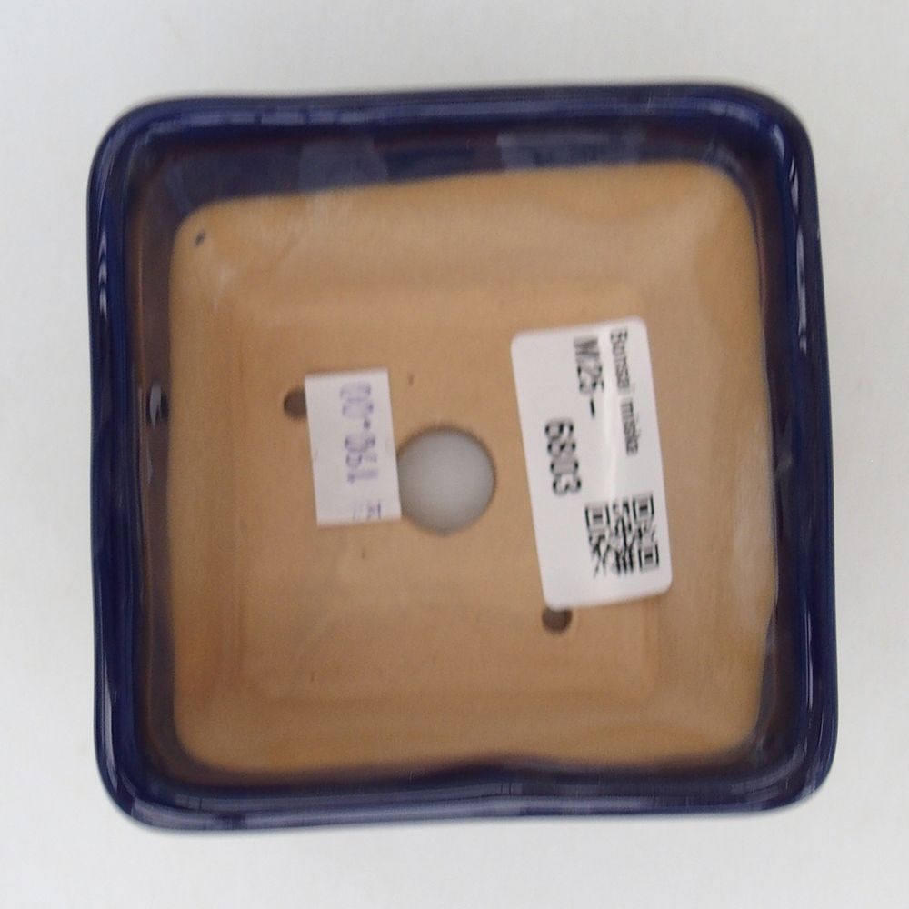 Bol à bonsaï en céramique 8,5 x 8,5 x 6 cm, couleur bleu