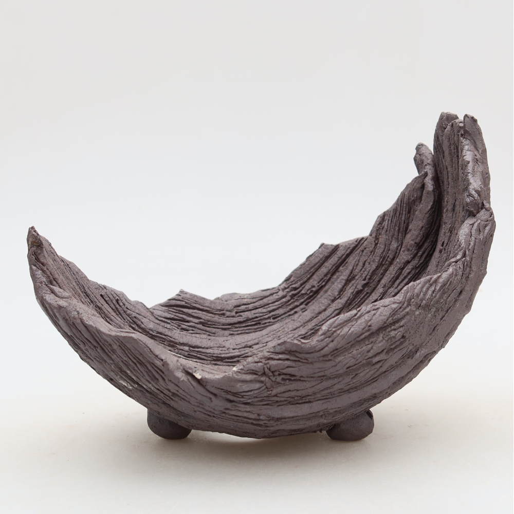 Coquille en céramique  14,5 x 11 x 12 cm , couleur marron