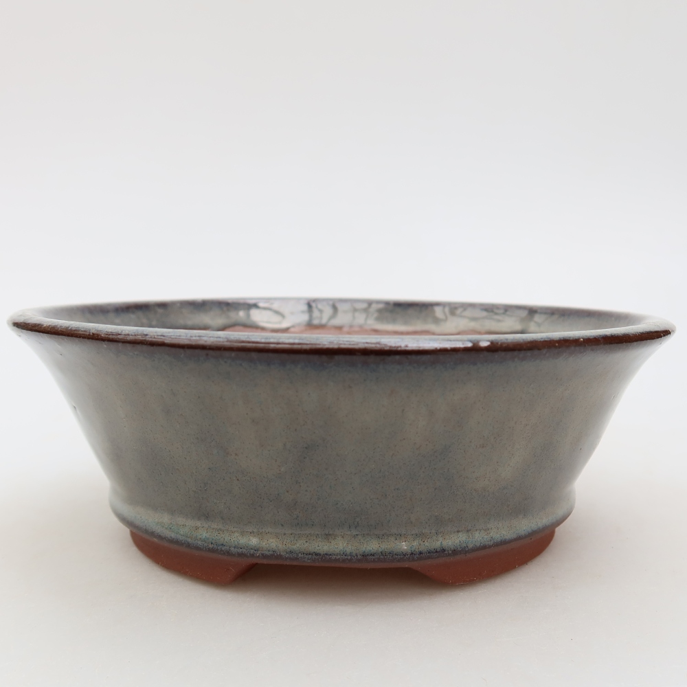 Bol à bonsaï en céramique 15 x 15 x 5,5 cm, gris