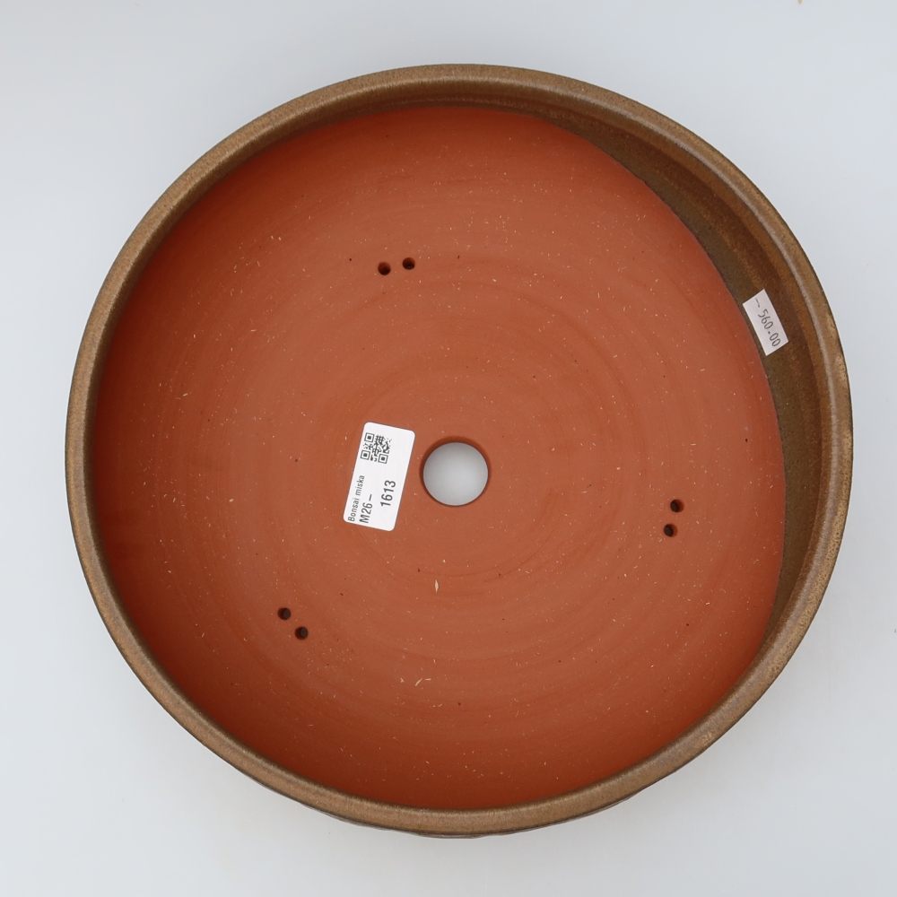 Pot à bonsaï en céramique 27 x 27 x 7,5 cm, couleur marron
