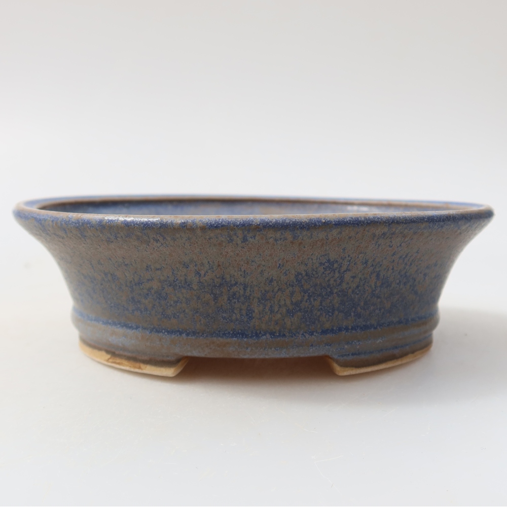 Bol à bonsaï en céramique 12,5 x 11,5 x 4 cm, couleur bleu