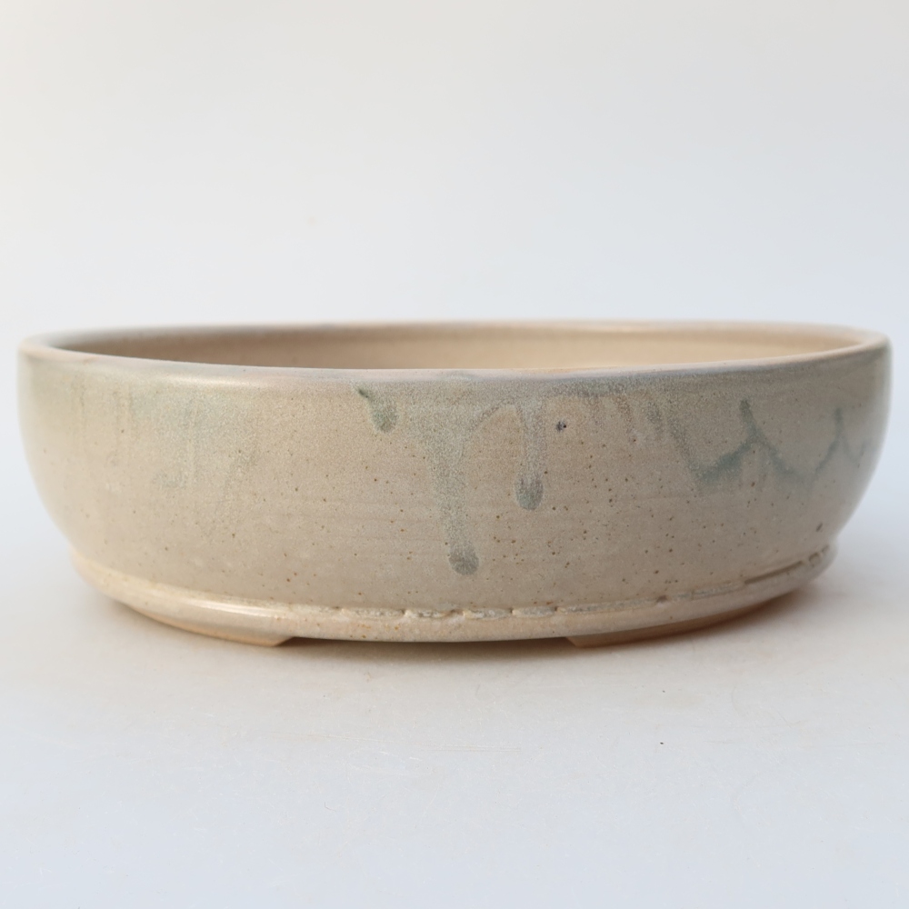 Bol à bonsaï en céramique 20 x 20 x 5,5 cm, couleur beige
