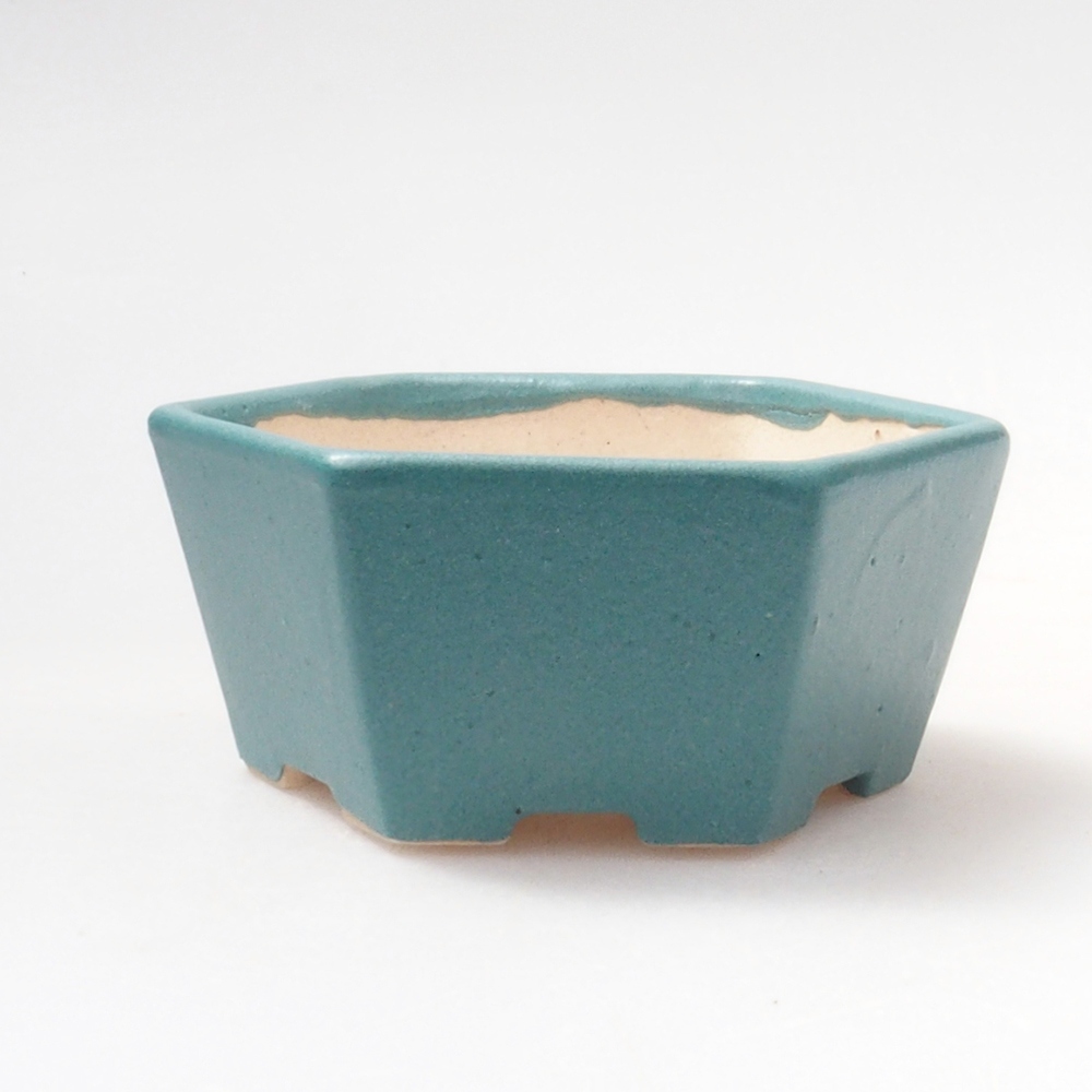 Bol à bonsaï en céramique 6,5 x 5,5 x 4 cm, couleur bleu