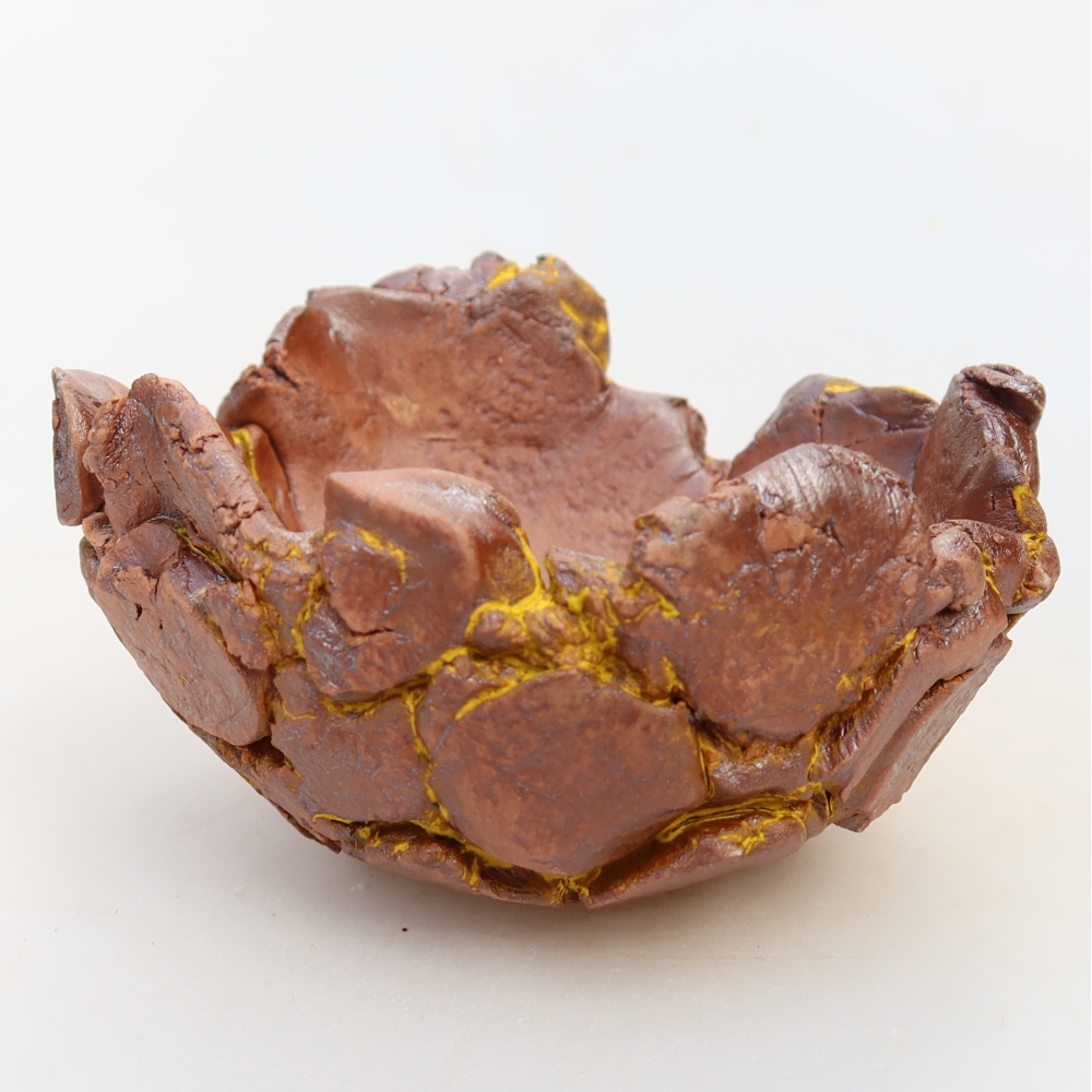 Coquille en céramique 9,5 x 9 x 6 cm , couleur jaune