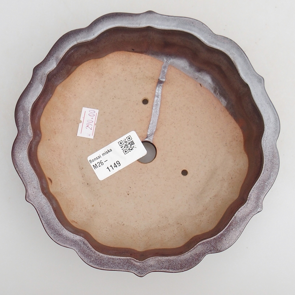 Bol à bonsaï en céramique 18 x 18 x 4,5 cm, brun