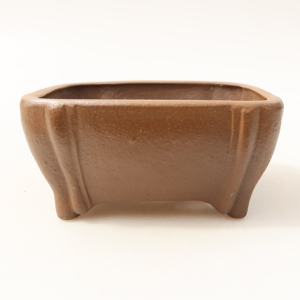 Bol à bonsaï en céramique 10,5 x 10,5 x 4,5 cm, brun