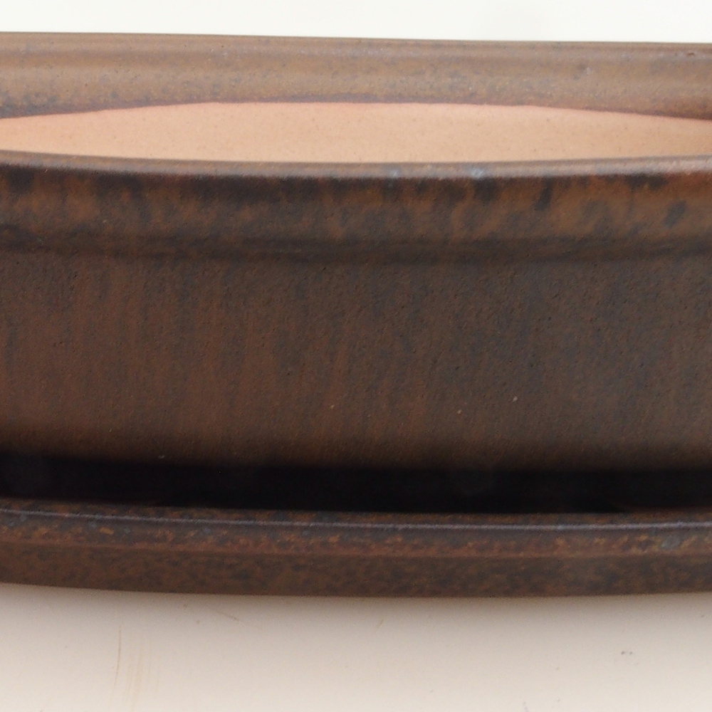 Bol Bonsaï + soucoupe H25 - 23 x 17 x 5,5 cm - marron