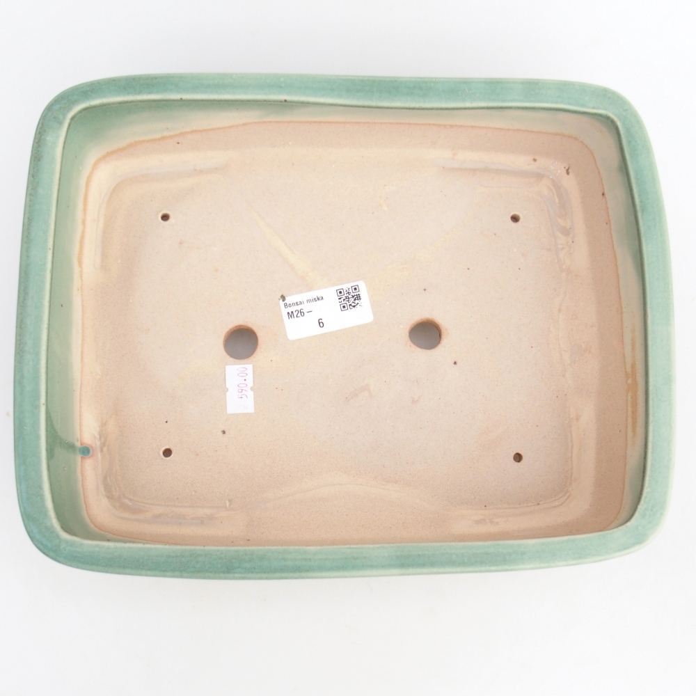 Bol à bonsaï en céramique 26,5 x 20,5 x 7 cm, vert