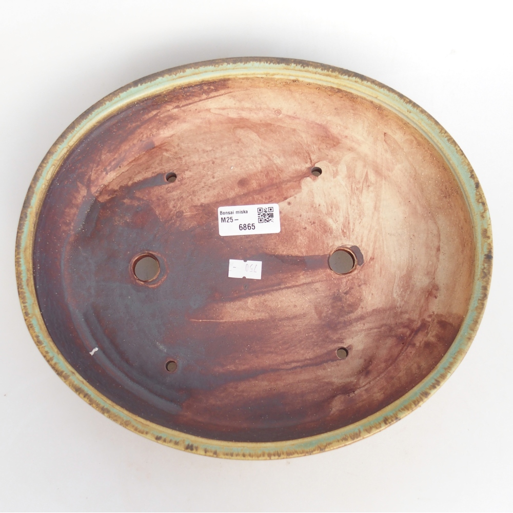 Bol à bonsaï en céramique 28 x 24 x 6 cm, vert