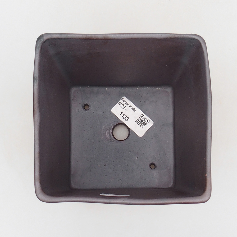 Bol à bonsaï en céramique 13 x 13 x 13 cm, couleur métal