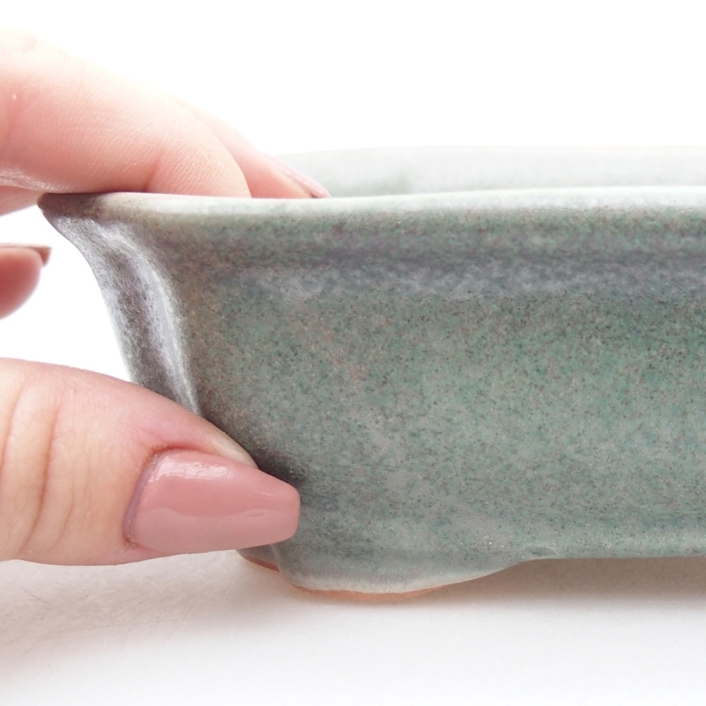 Bol à bonsaï en céramique 15,5 x 12 x 4,5 cm, vert