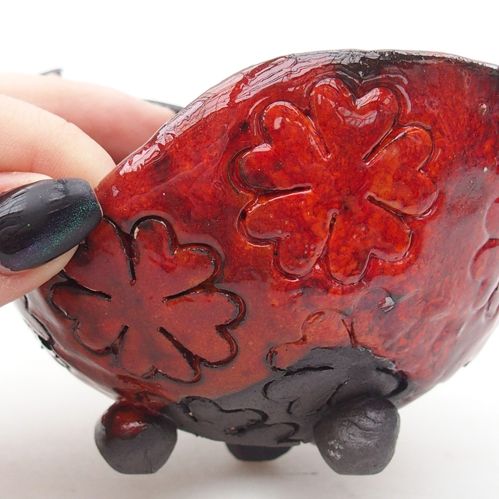 Coquille en céramique 10 x 9,5 x 7 cm , couleur rouge