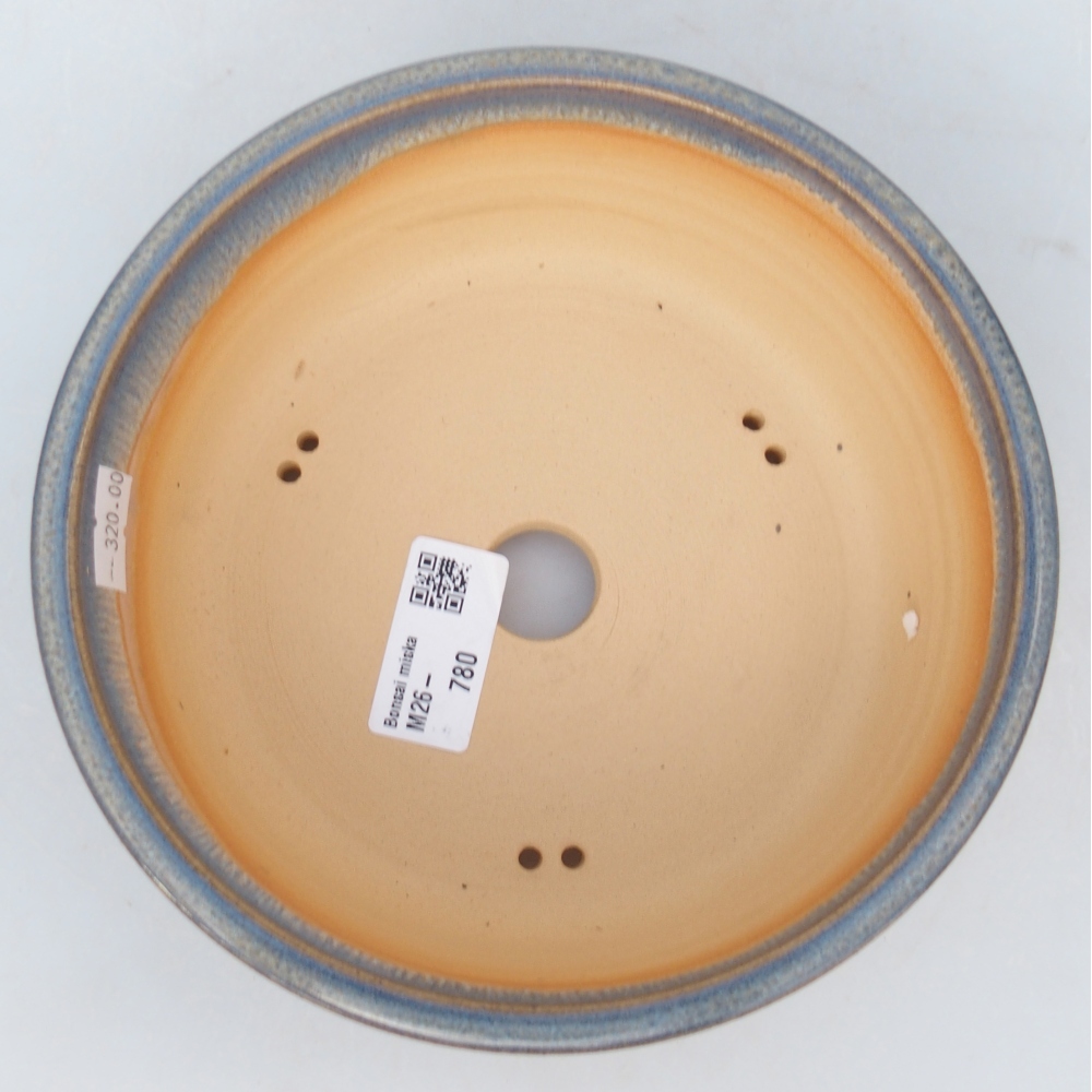 Bol à bonsaï en céramique 17,5 x 17,5 x 6 cm, couleur bleu