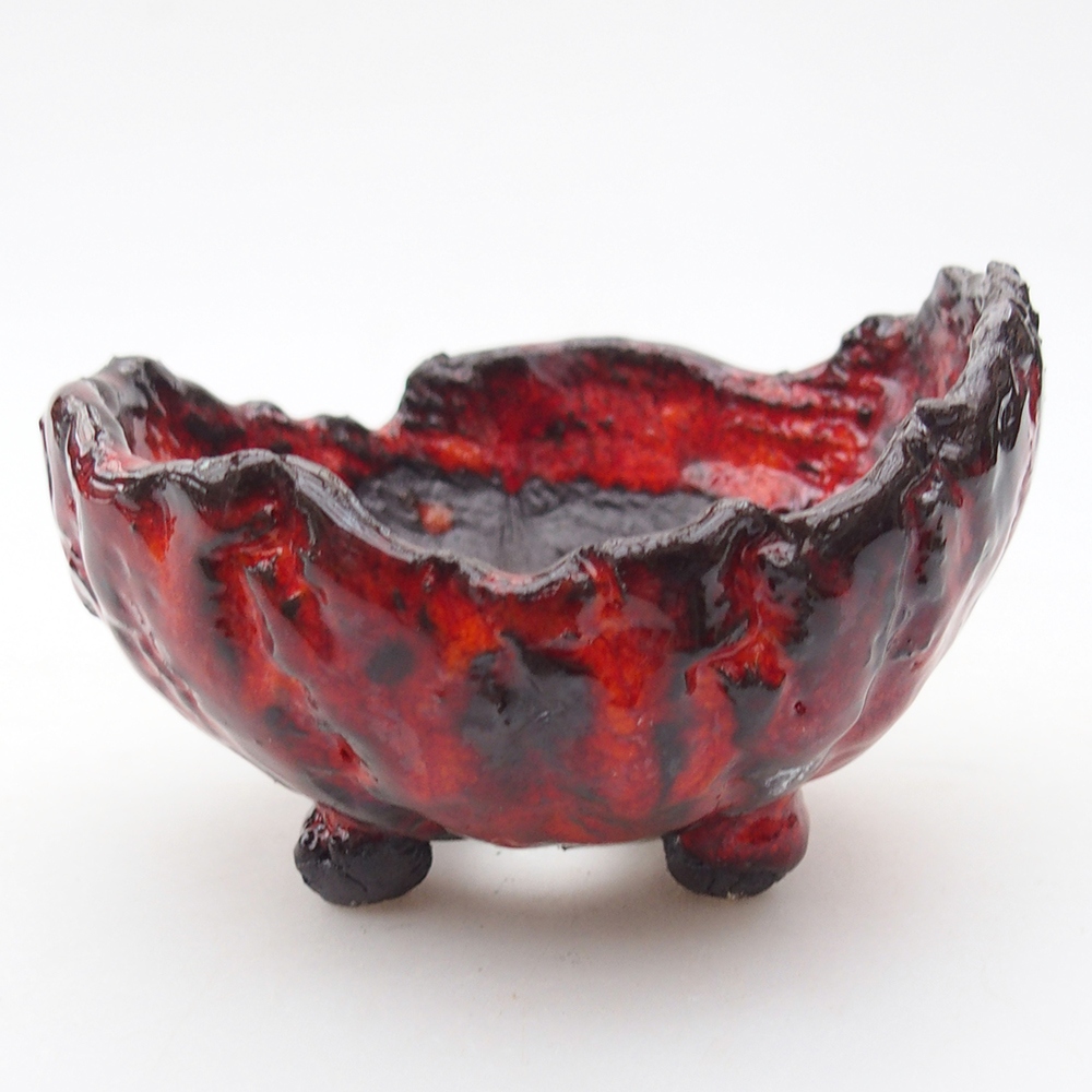 Coquille en céramique 9,5 x 9 x 6 cm , couleur rouge