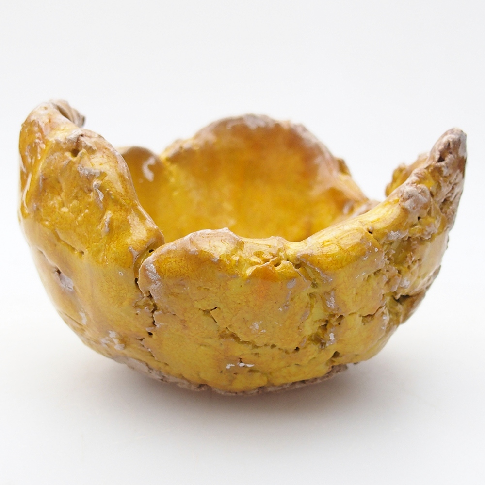 Coquille en céramique 9 x 9 x 6 cm , jaune