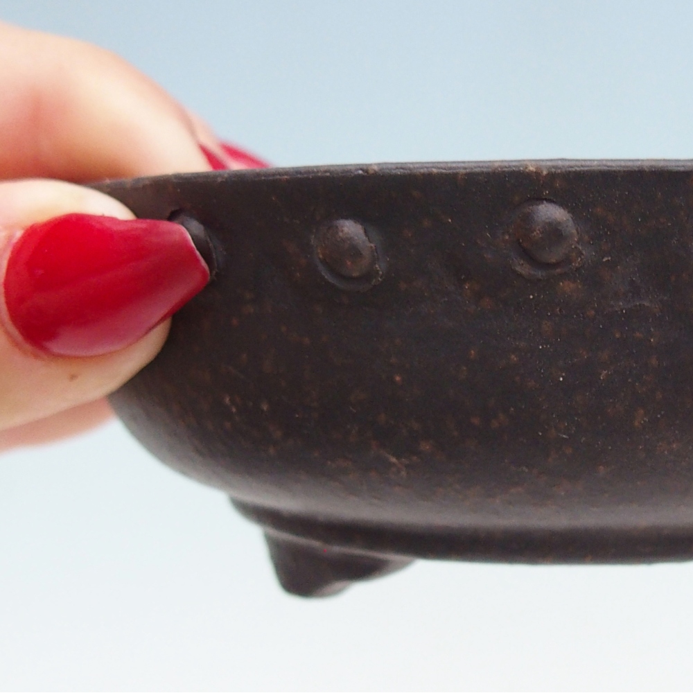 Bol à bonsaï en céramique 11,5 x 11,5 x 4,5 cm, noir