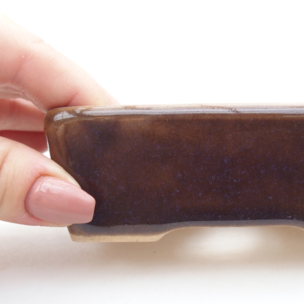 Bol à bonsaï en céramique 10 x 7 x 3,5 cm, brun