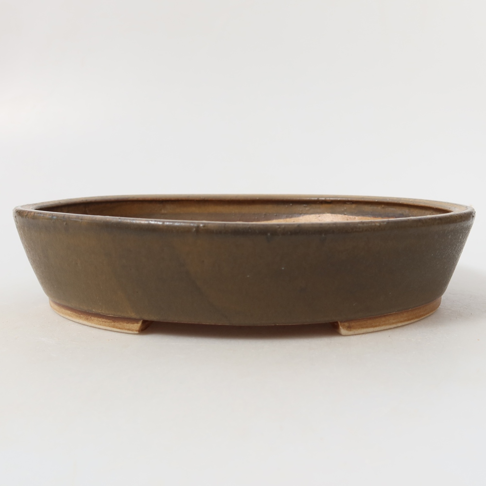 Bol à bonsaï en céramique 21 x 19 x 4,5 cm, brun