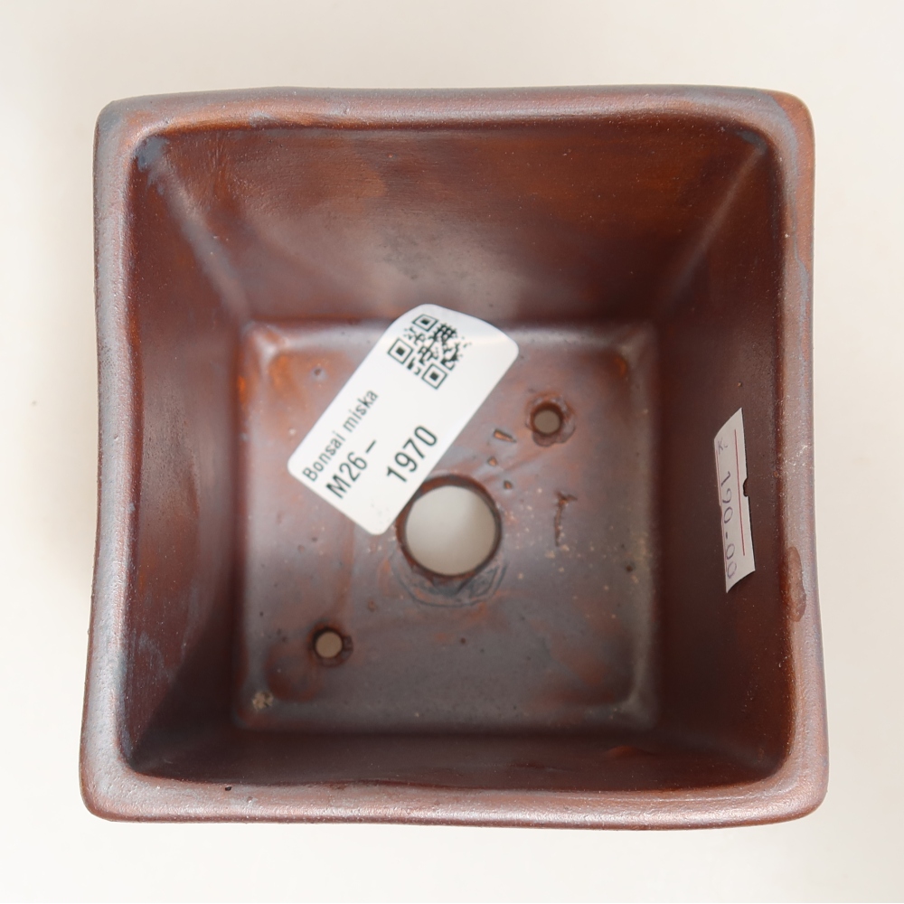 Pot à bonsaï en céramique 9 x 9 x 8,5 cm, couleur métallique