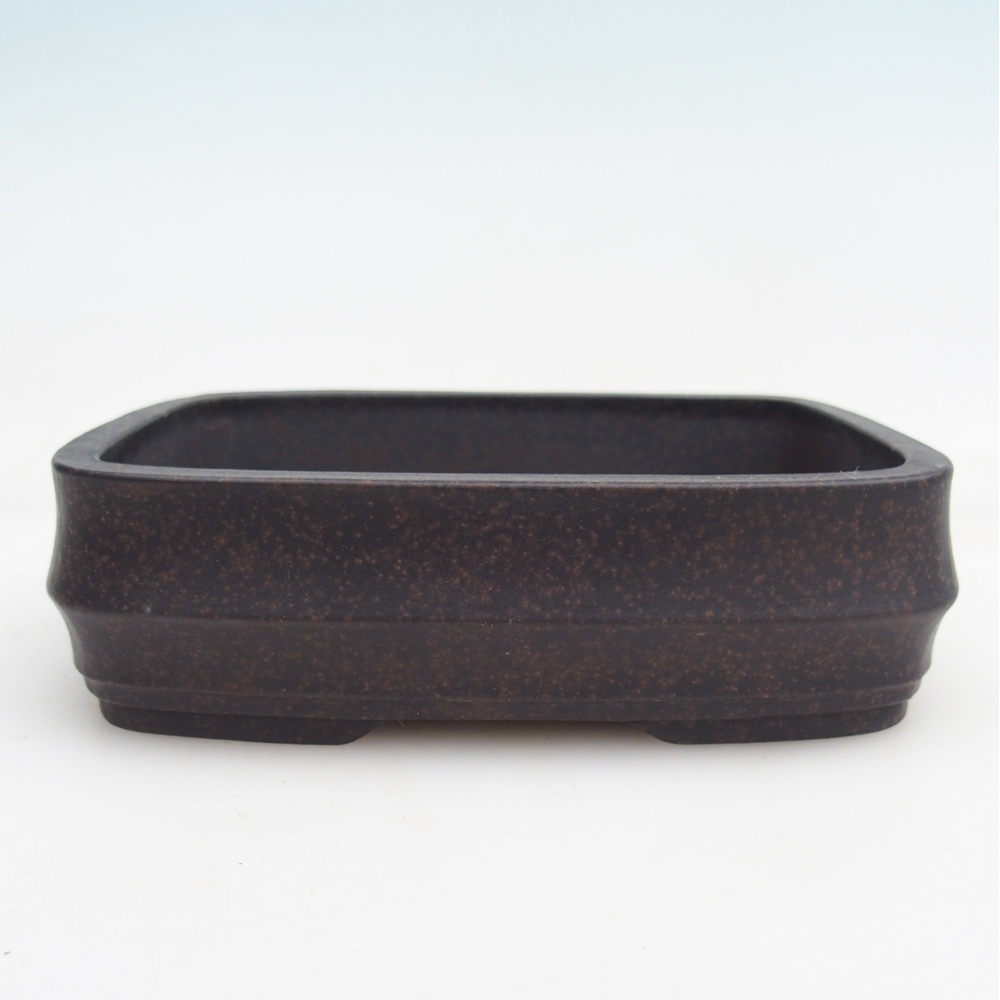 Bol à bonsaï en céramique 14,5 x 10,5 x 4 cm, ocre brunâtre