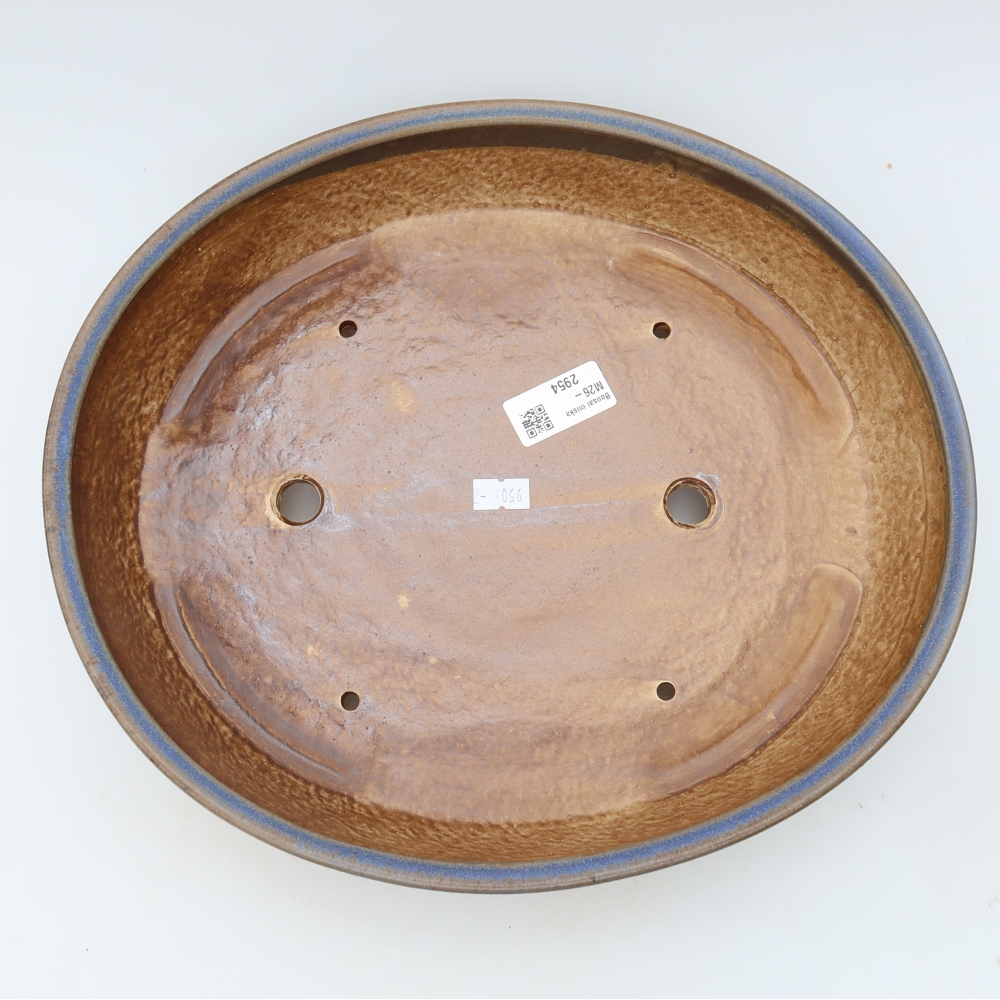Pot à bonsaï en céramique 32 x 28 x 6,5 cm, couleur bleue