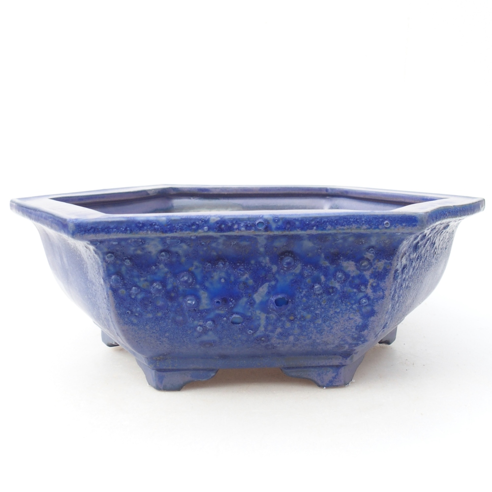 Bol à bonsaï en céramique 28 x 24,5 x 9 cm, couleur bleu