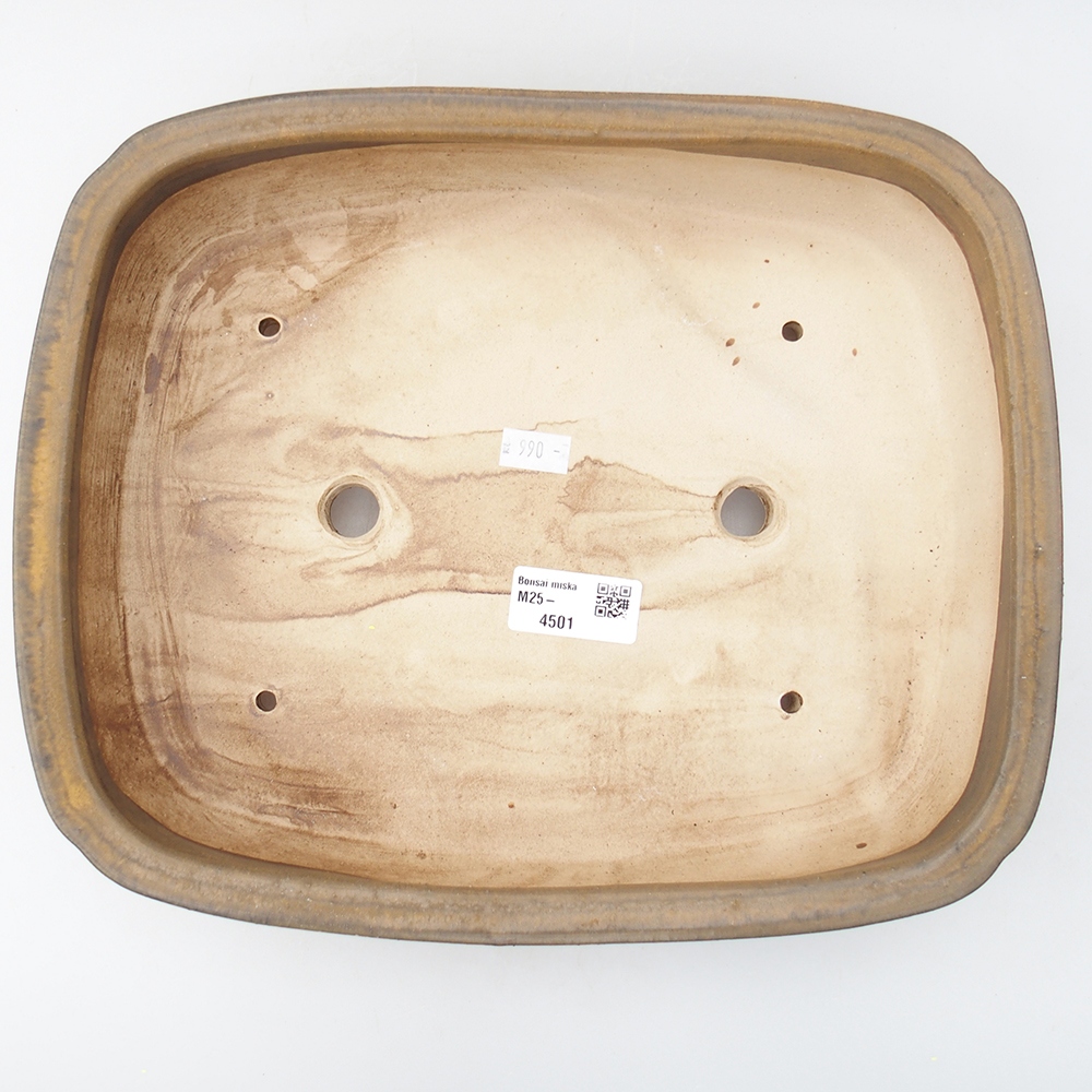 Bol à bonsaï en céramique 29 x 23,5 x 7 cm, brun