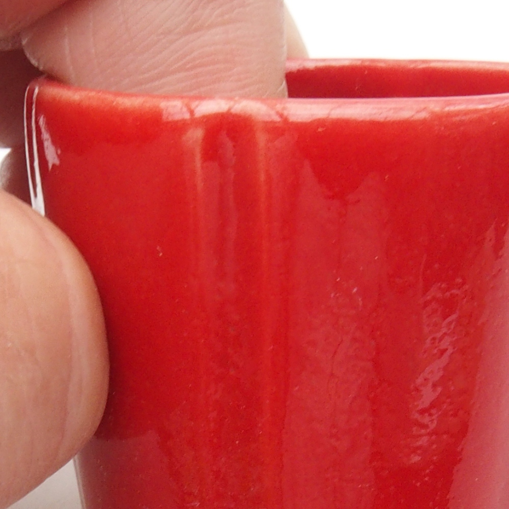 Mini bol bonsaï 4 x 4 x 4 cm, couleur rouge