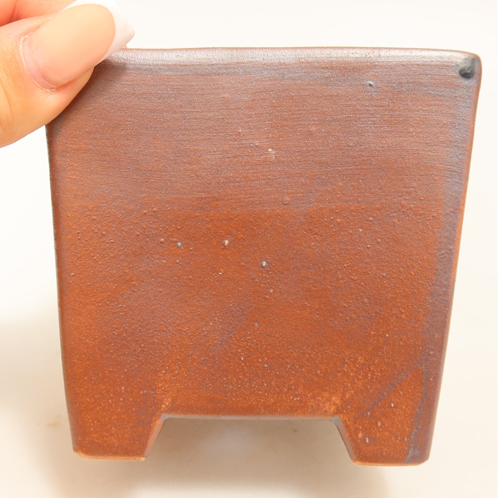 Pot à bonsaï en céramique 9 x 9 x 8,5 cm, couleur métallique