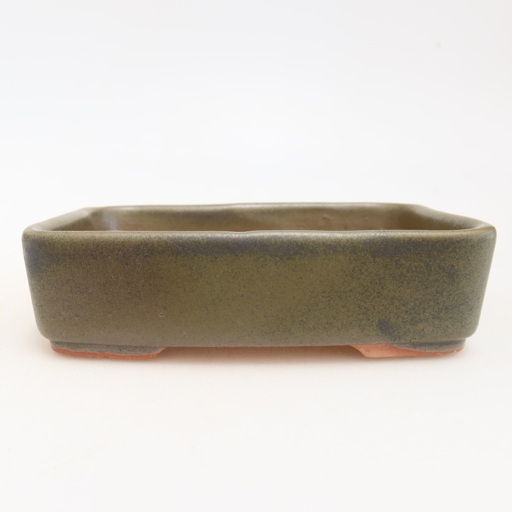 Pot à bonsaï en céramique 13 x 9,5 x 3,5 cm, couleur verte