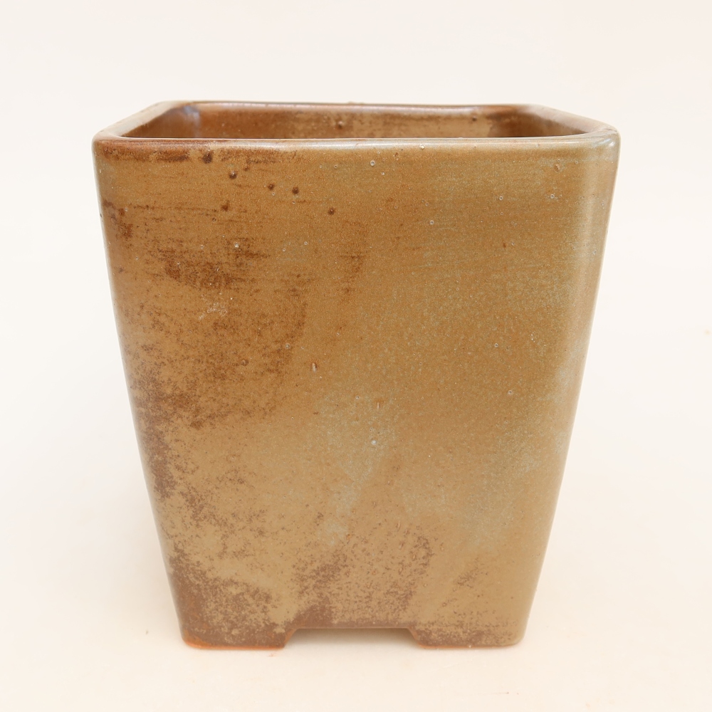 Bol à bonsaï en céramique 14 x 14 x 15 cm, brun