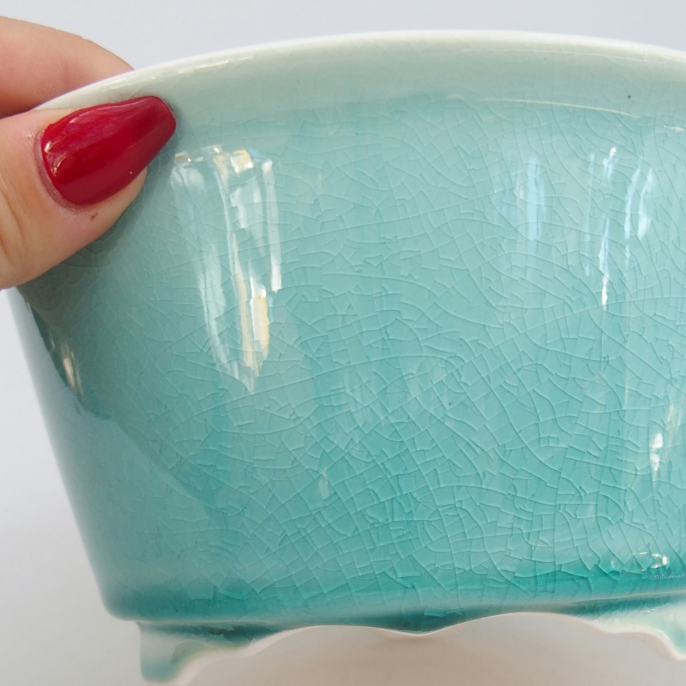 Bol à bonsaï en céramique 16 x 16 x 8,5 cm, vert