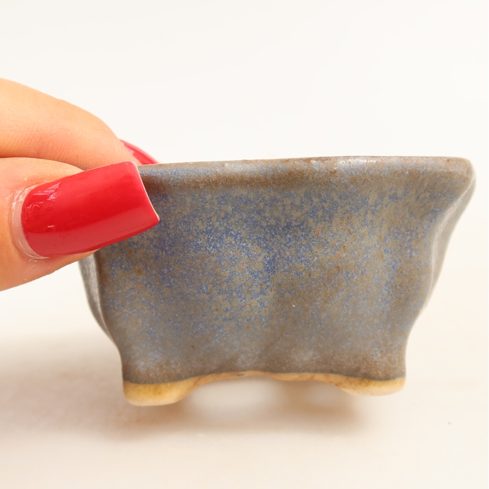 Bol à bonsaï en céramique 7 x 7 x 3,5 cm, couleur bleu