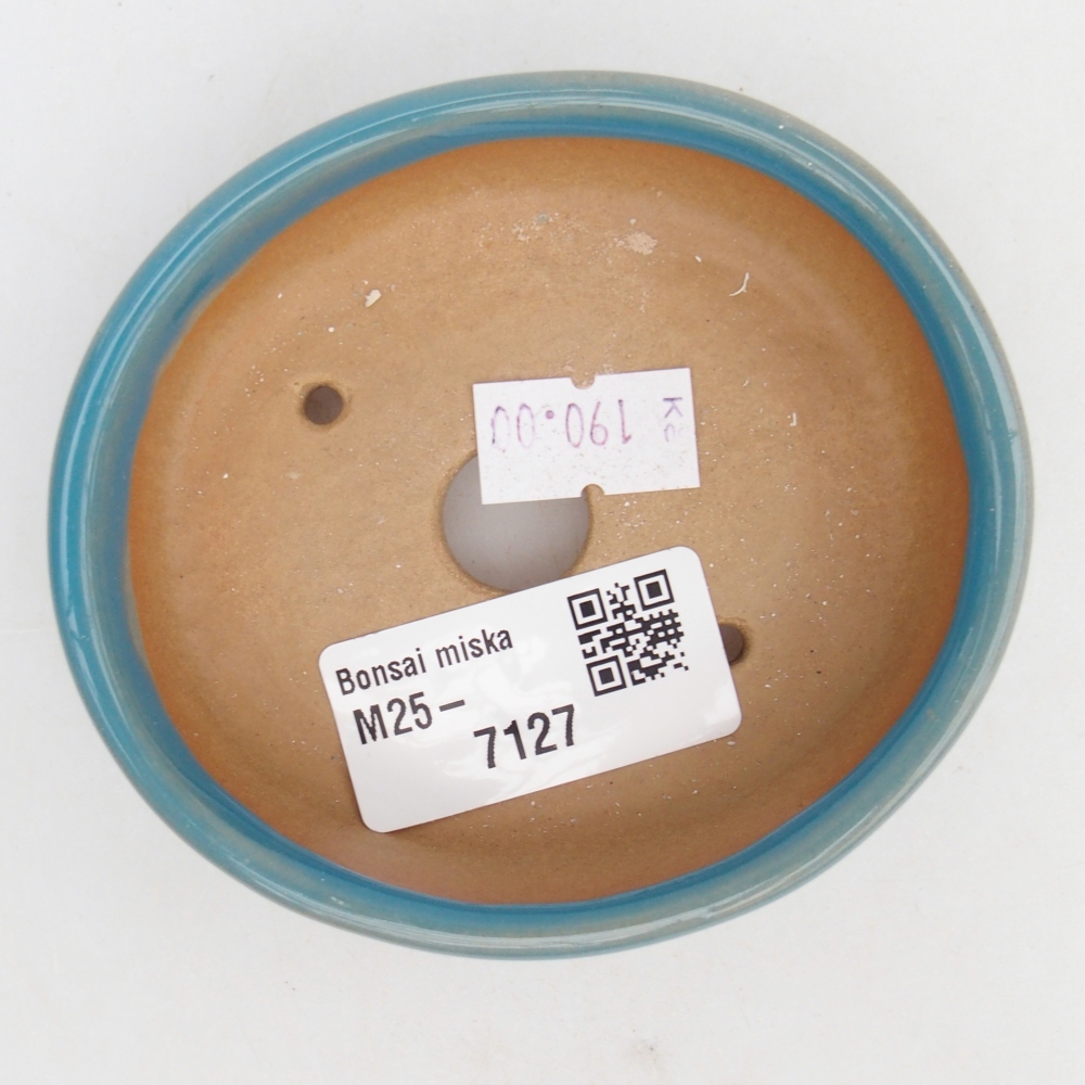 Bol à bonsaï en céramique 9,5 x 8 x 3 cm, couleur bleu