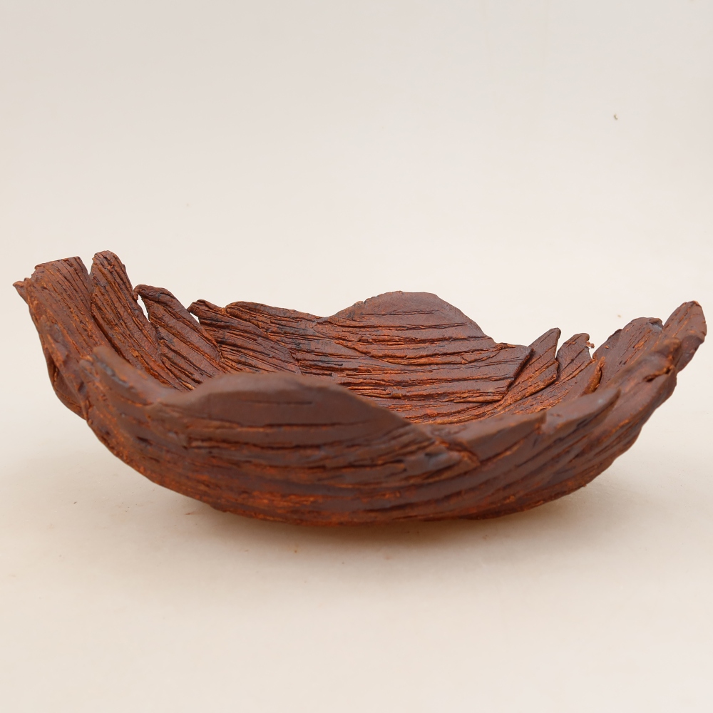 Coquille en céramique  21,5 x 16,5 x 8 cm, couleur marron