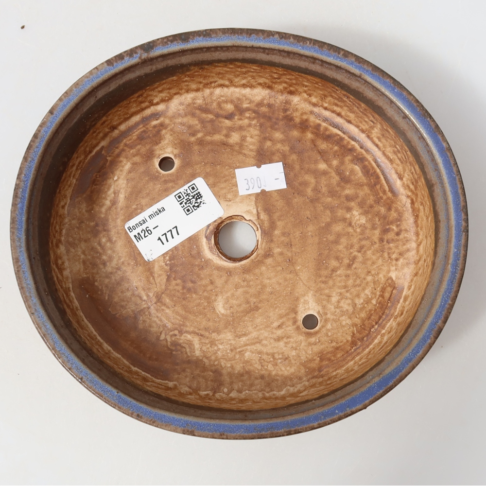 Pot à bonsaï en céramique 18 x 16,5 x 4,5 cm, couleur bleue