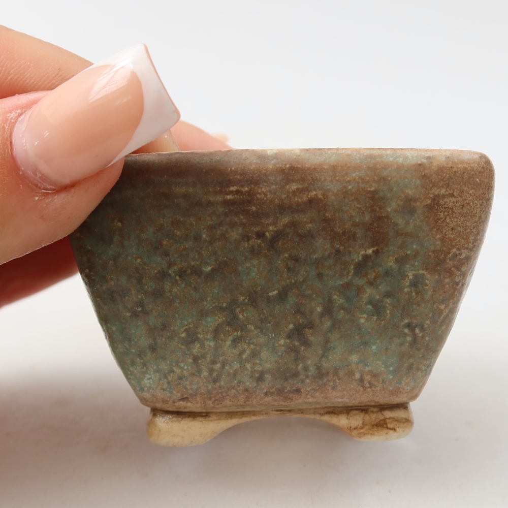 Bol à bonsaï en céramique 6 x 6 x 4 cm, vert