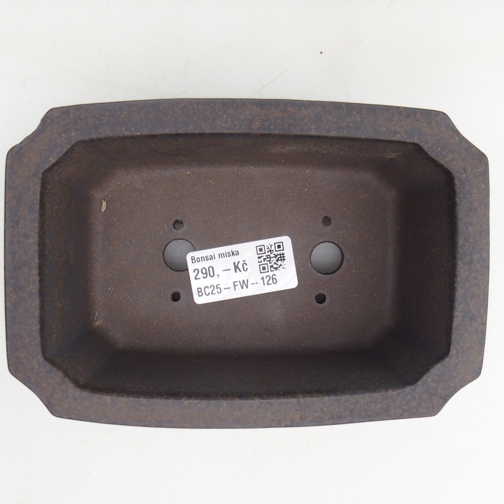 Bol à bonsaï en céramique 15,5 x 10,5 x 6 cm, ocre brunâtre