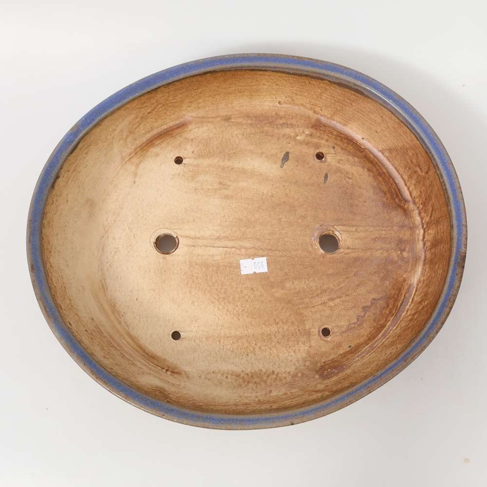 Bol à bonsaï en céramique 31,5 x 27,5 x 6 cm, couleur bleu