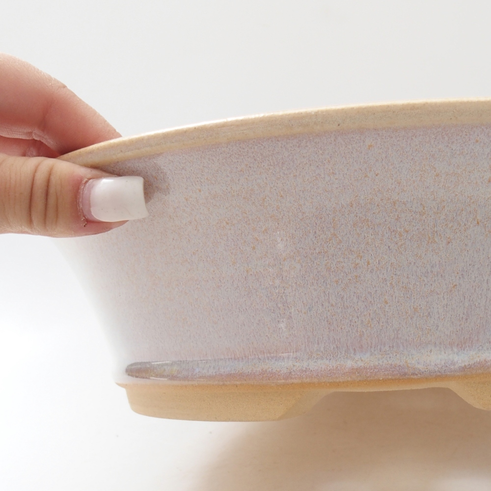 Bol à bonsaï en céramique 26,5 x 26,5 x 7,5 cm, couleur beige
