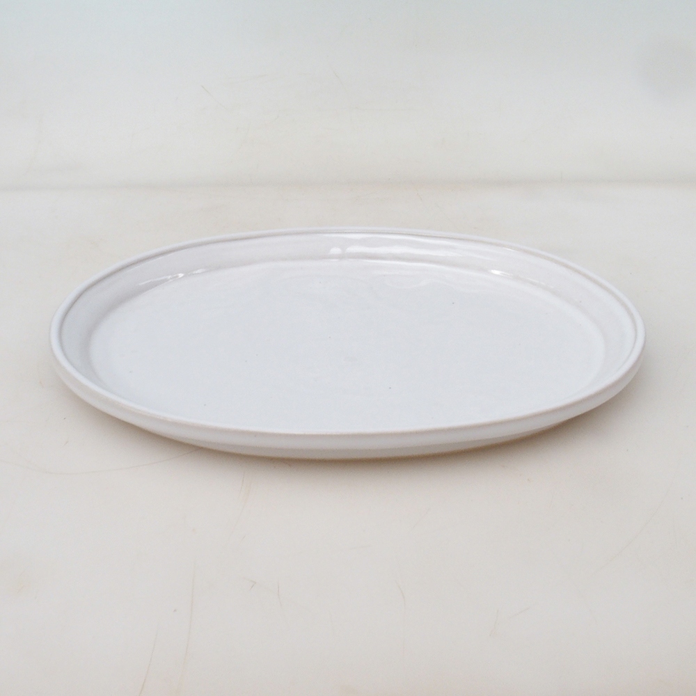 Soucoupe ovale Bonsaï M - 22,5 x 18 x 1,5 cm - blanc