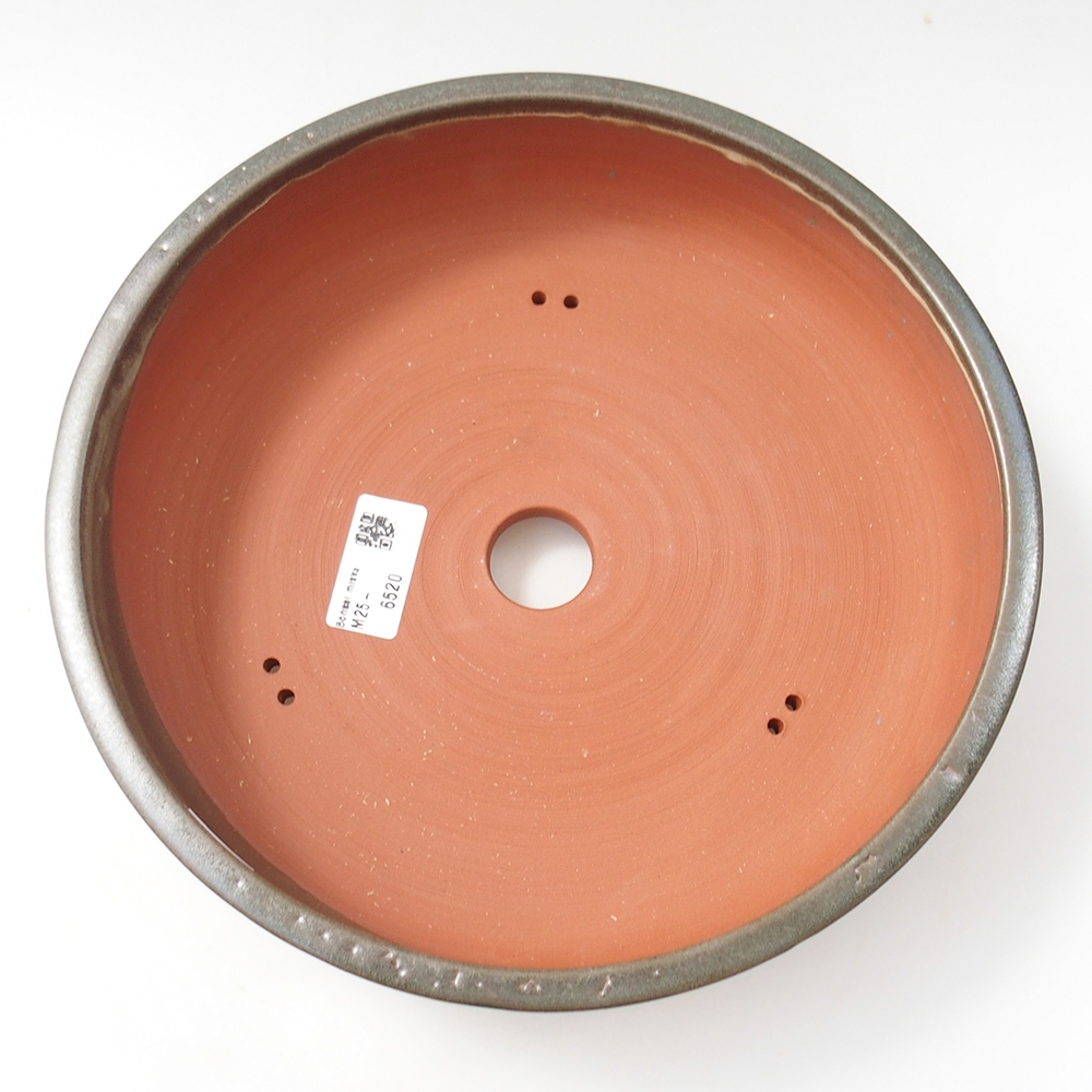 Bol à bonsaï en céramique 25,5 x 25,5 x 6,5 cm, vert