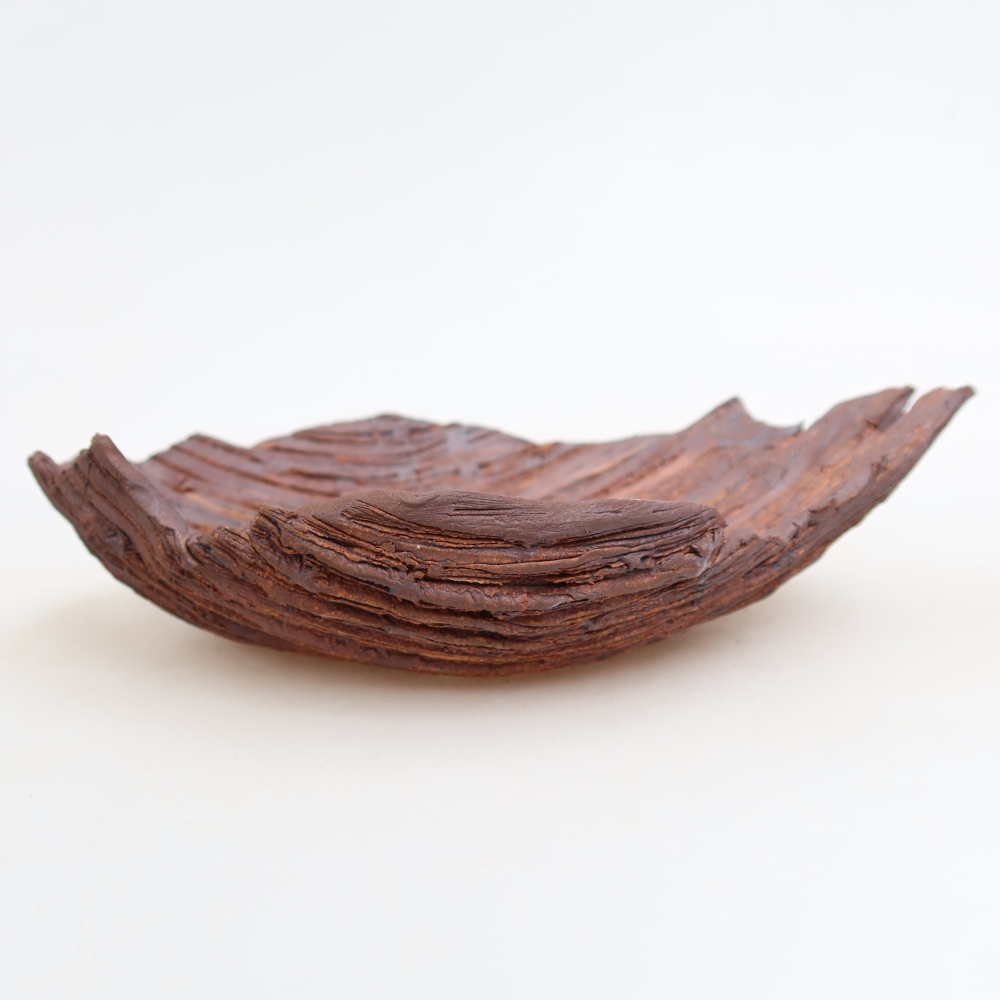 Coquille en céramique  21 x 15 x 5,5 cm, couleur marron